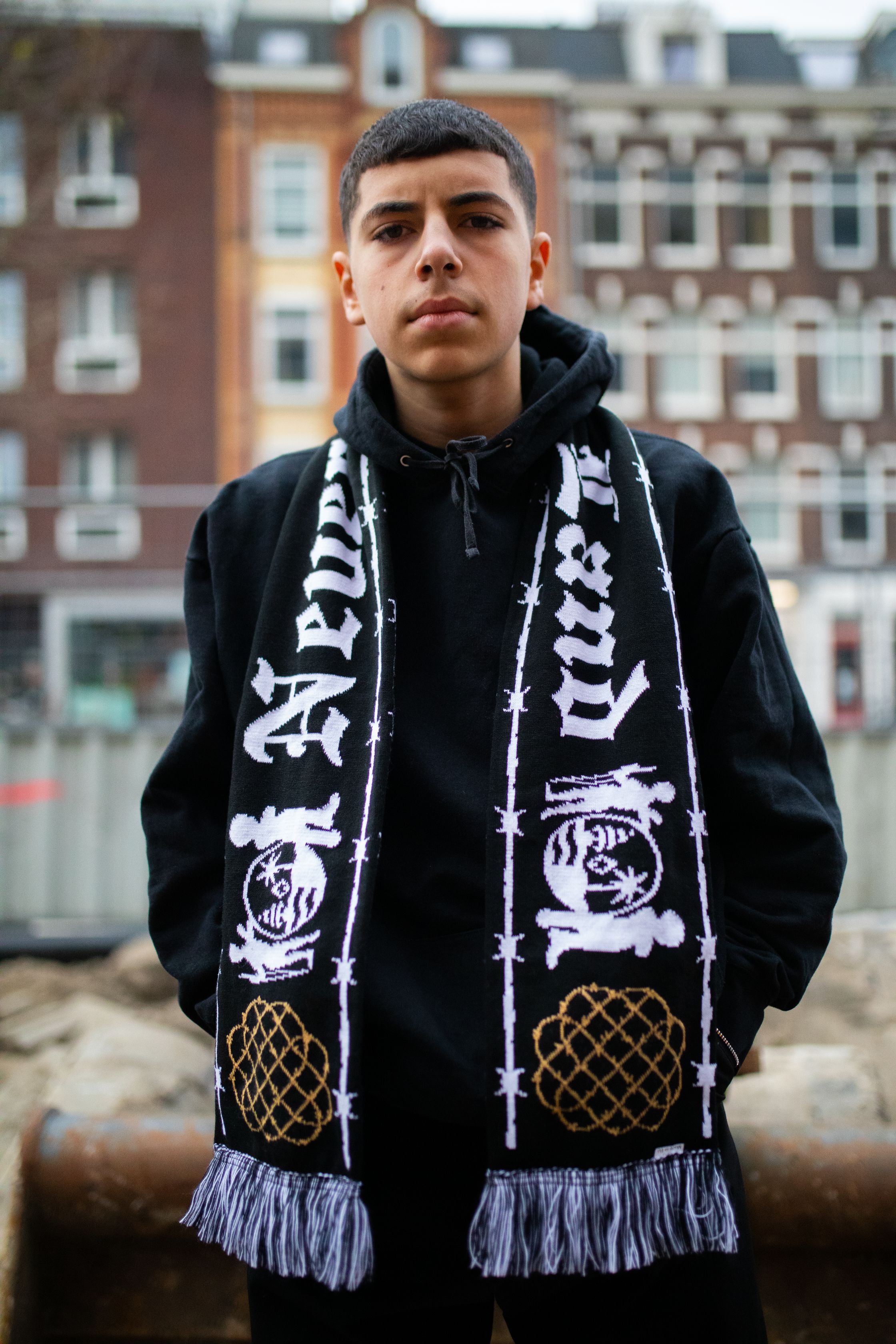 Football Scarf (Black/White) – NeverEverLandINC