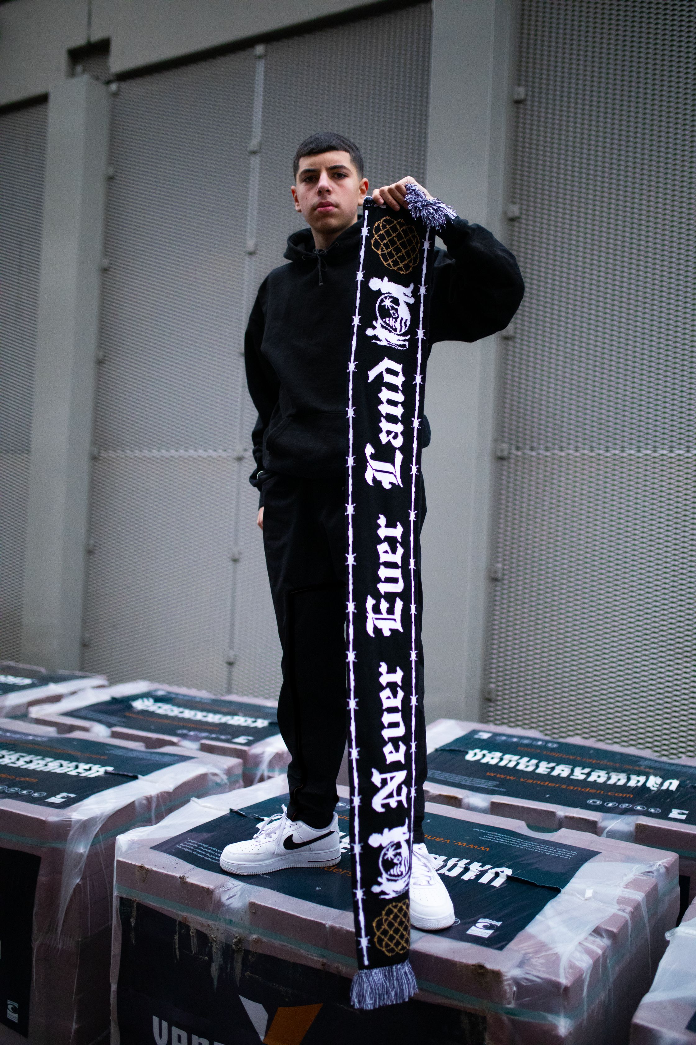 Football Scarf (Black/White) – NeverEverLandINC